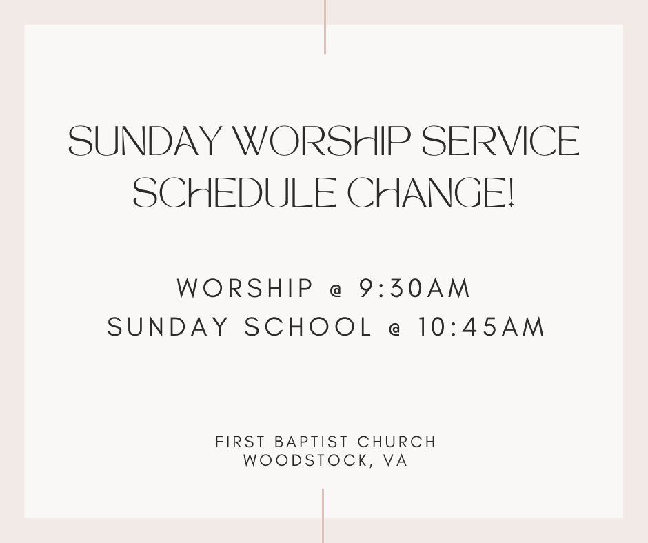 Worship Schedule Change